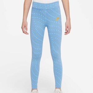 Nike University Blue & Gold Logo Print Leggings